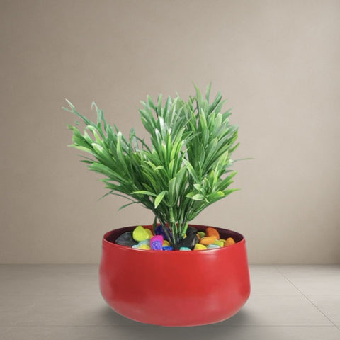 Crimson Pebble Planter