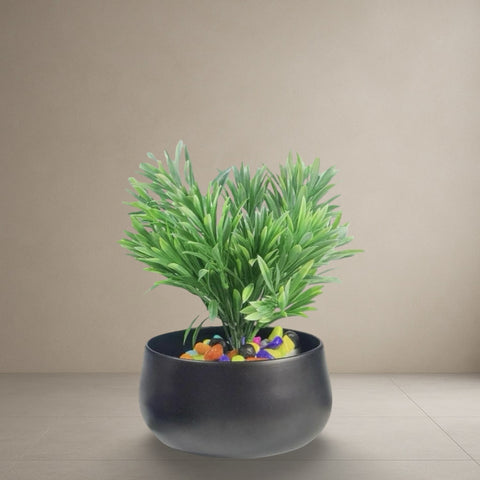Obsidian Pebble Planter